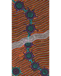 Aboriginal Artwork by Shanna Napanangka Williams, Seven Sisters Dreaming, 61x30cm