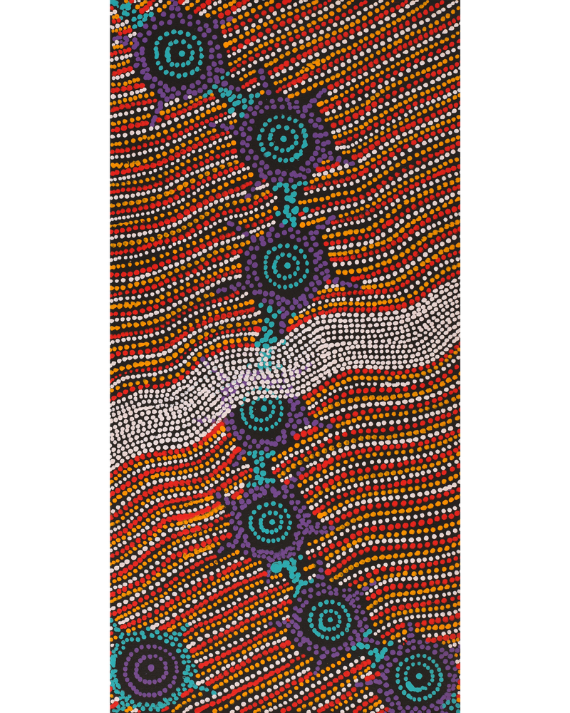 Aboriginal Artwork by Shanna Napanangka Williams, Seven Sisters Dreaming, 61x30cm