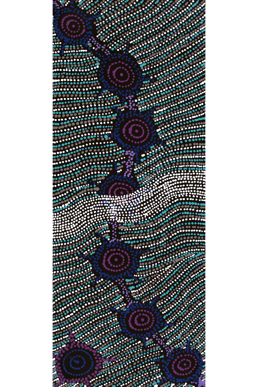 Aboriginal Artwork by Shanna Napanangka Williams, Seven Sisters Dreaming, 76x30cm