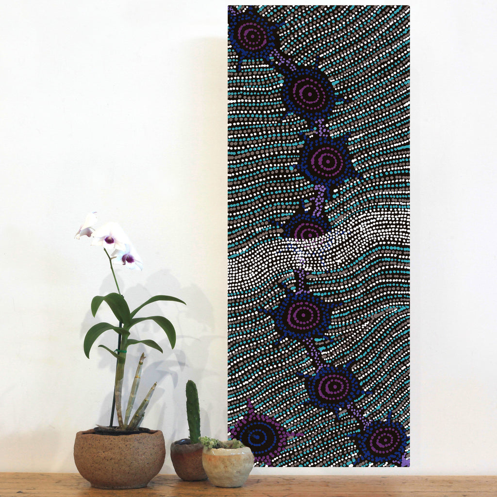 Aboriginal Artwork by Shanna Napanangka Williams, Seven Sisters Dreaming, 76x30cm