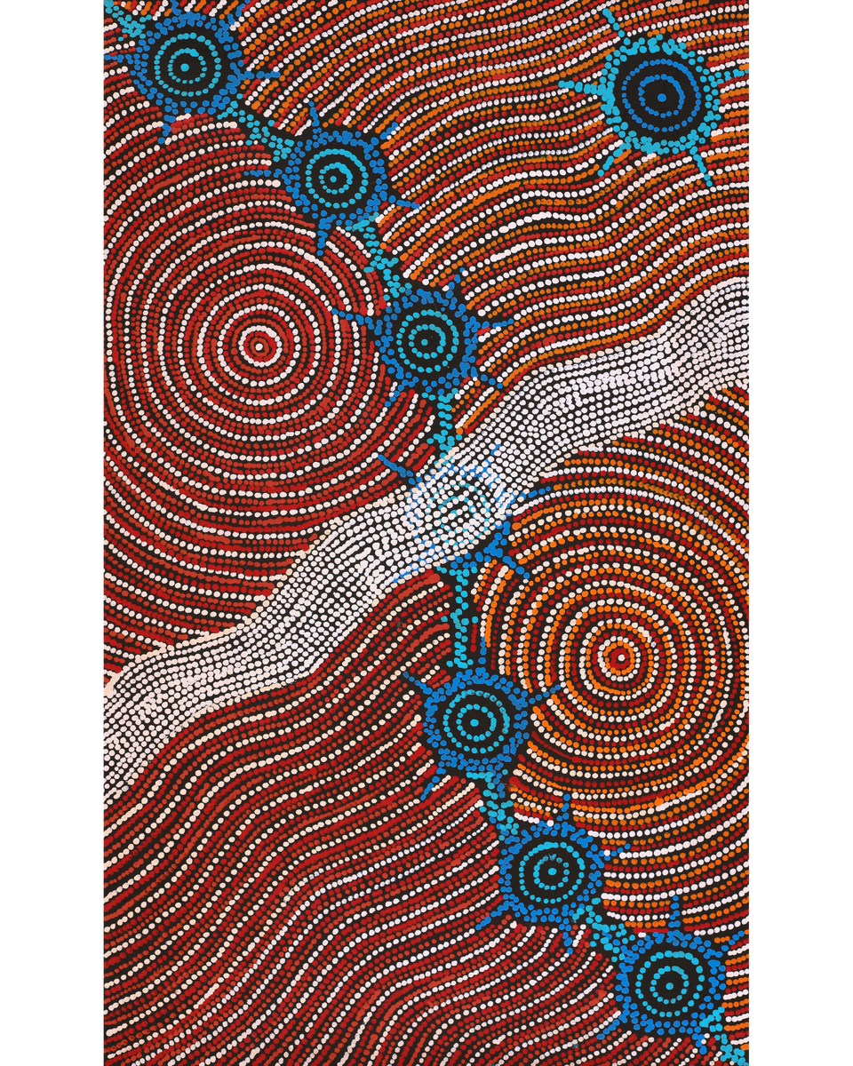 Aboriginal Artwork by Shanna Napanangka Williams, Seven Sisters Dreaming, 76x46cm