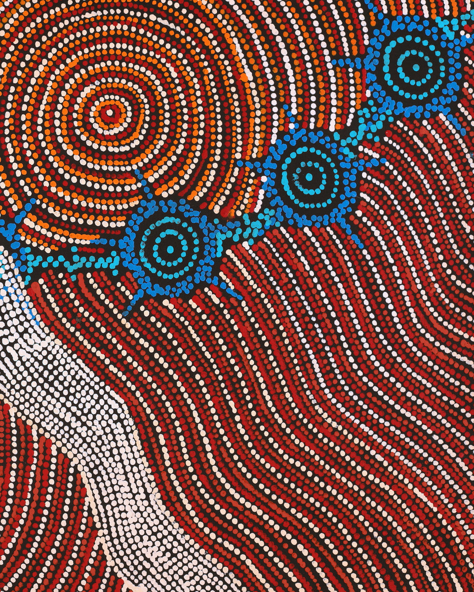 Aboriginal Artwork by Shanna Napanangka Williams, Seven Sisters Dreaming, 76x46cm