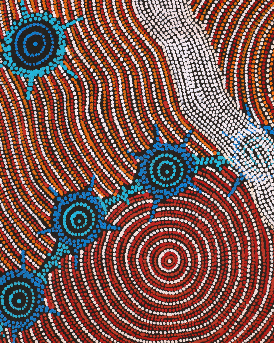 Aboriginal Artwork by Shanna Napanangka Williams, Seven Sisters Dreaming, 76x46cm