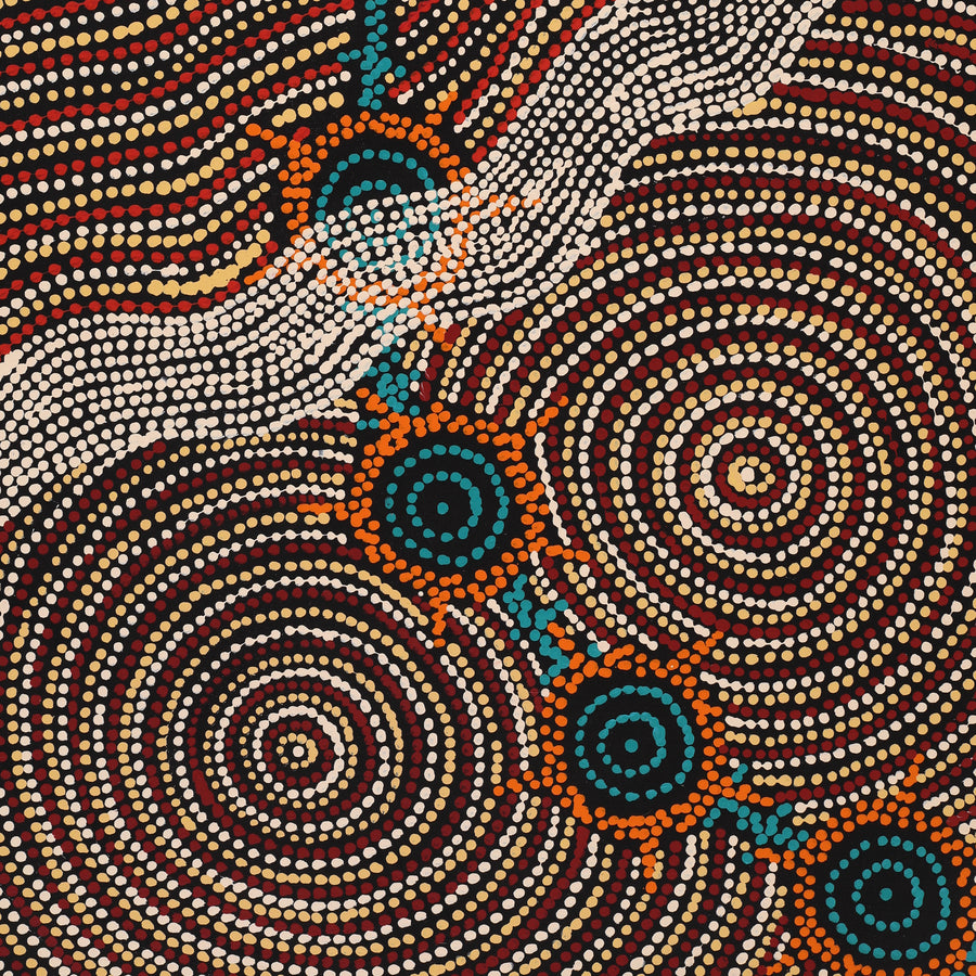 Aboriginal Artwork by Shanna Napanangka Williams, Seven Sisters Dreaming, 76x46cm