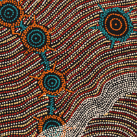 Aboriginal Artwork by Shanna Napanangka Williams, Seven Sisters Dreaming, 76x46cm
