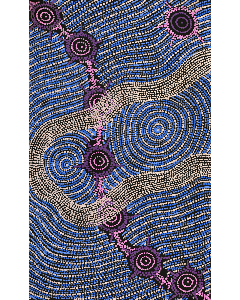 Aboriginal Artwork by Shanna Napanangka Williams, Seven Sisters Dreaming, 76x46cm