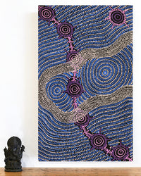 Aboriginal Artwork by Shanna Napanangka Williams, Seven Sisters Dreaming, 76x46cm