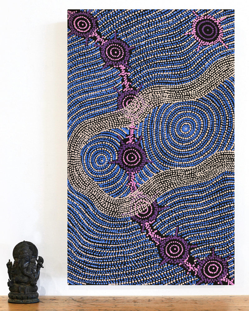 Aboriginal Artwork by Shanna Napanangka Williams, Seven Sisters Dreaming, 76x46cm