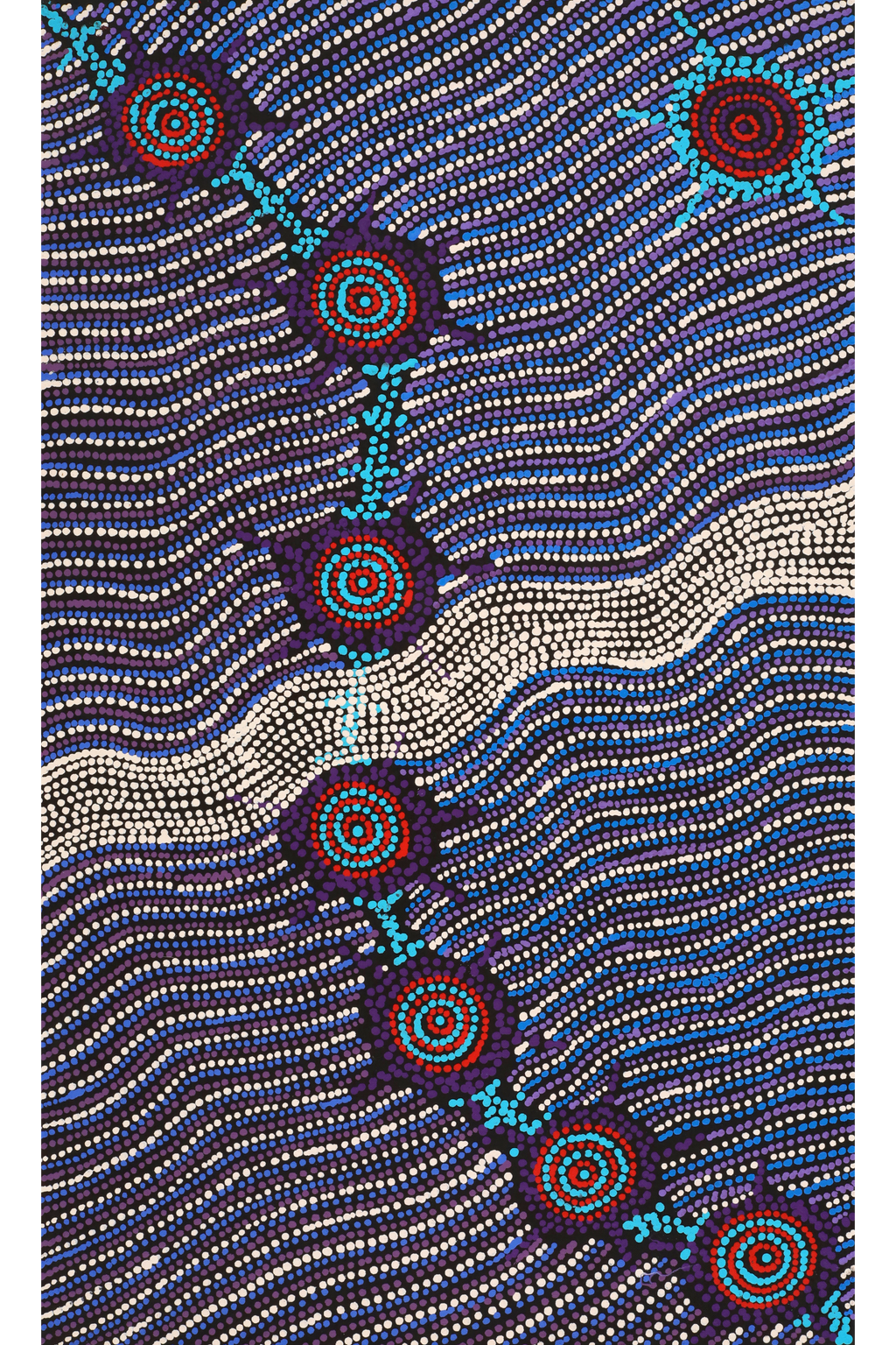 Aboriginal Artwork by Shanna Napanangka Williams, Seven Sisters Dreaming, 76x46cm
