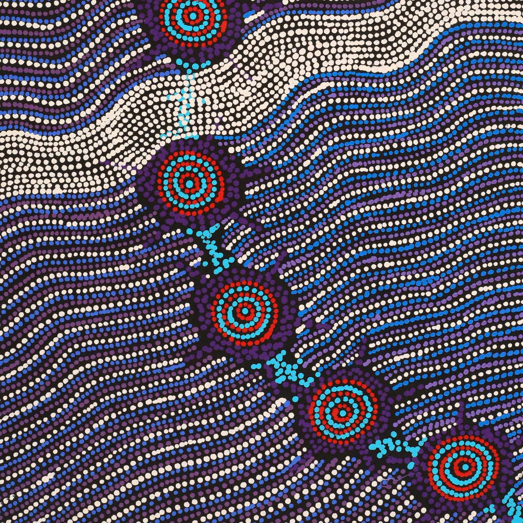 Aboriginal Artwork by Shanna Napanangka Williams, Seven Sisters Dreaming, 76x46cm