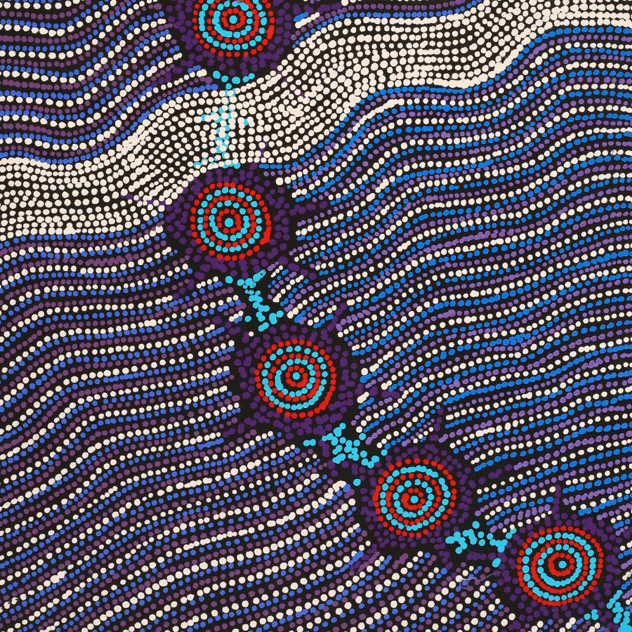 Aboriginal Artwork by Shanna Napanangka Williams, Seven Sisters Dreaming, 76x46cm