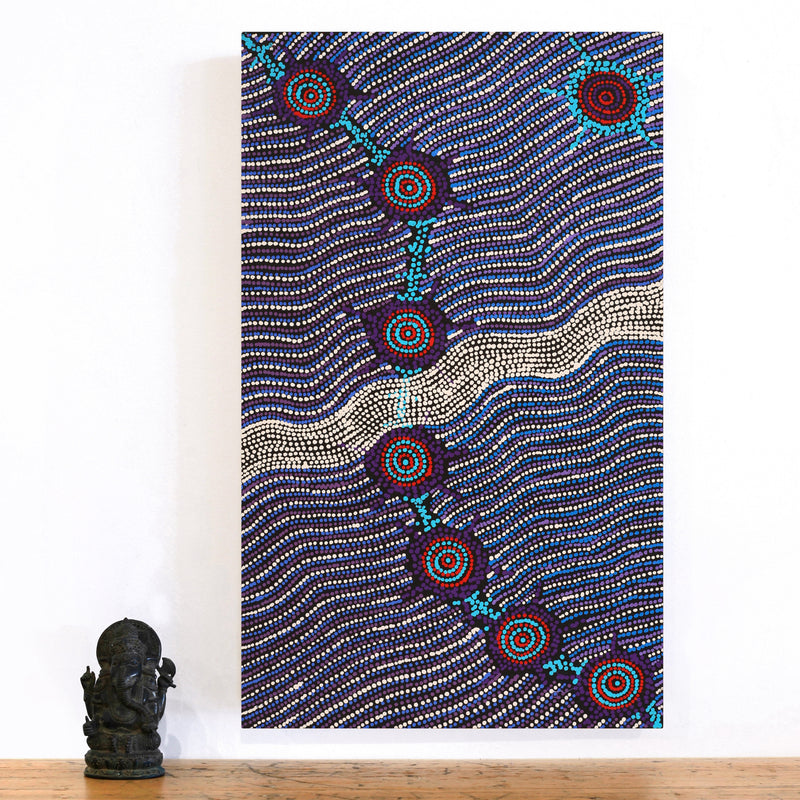 Aboriginal Artwork by Shanna Napanangka Williams, Seven Sisters Dreaming, 76x46cm