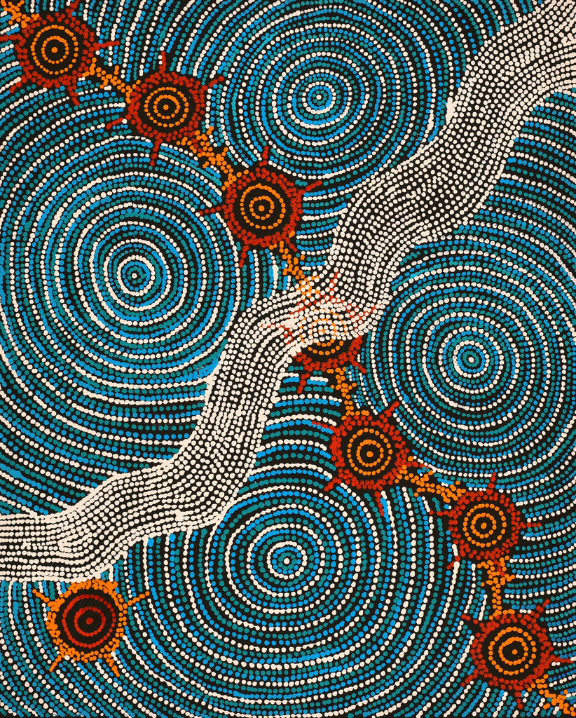 Aboriginal Art by Shanna Napanangka Williams, Seven Sisters Dreaming, 76x61cm - ART ARK®