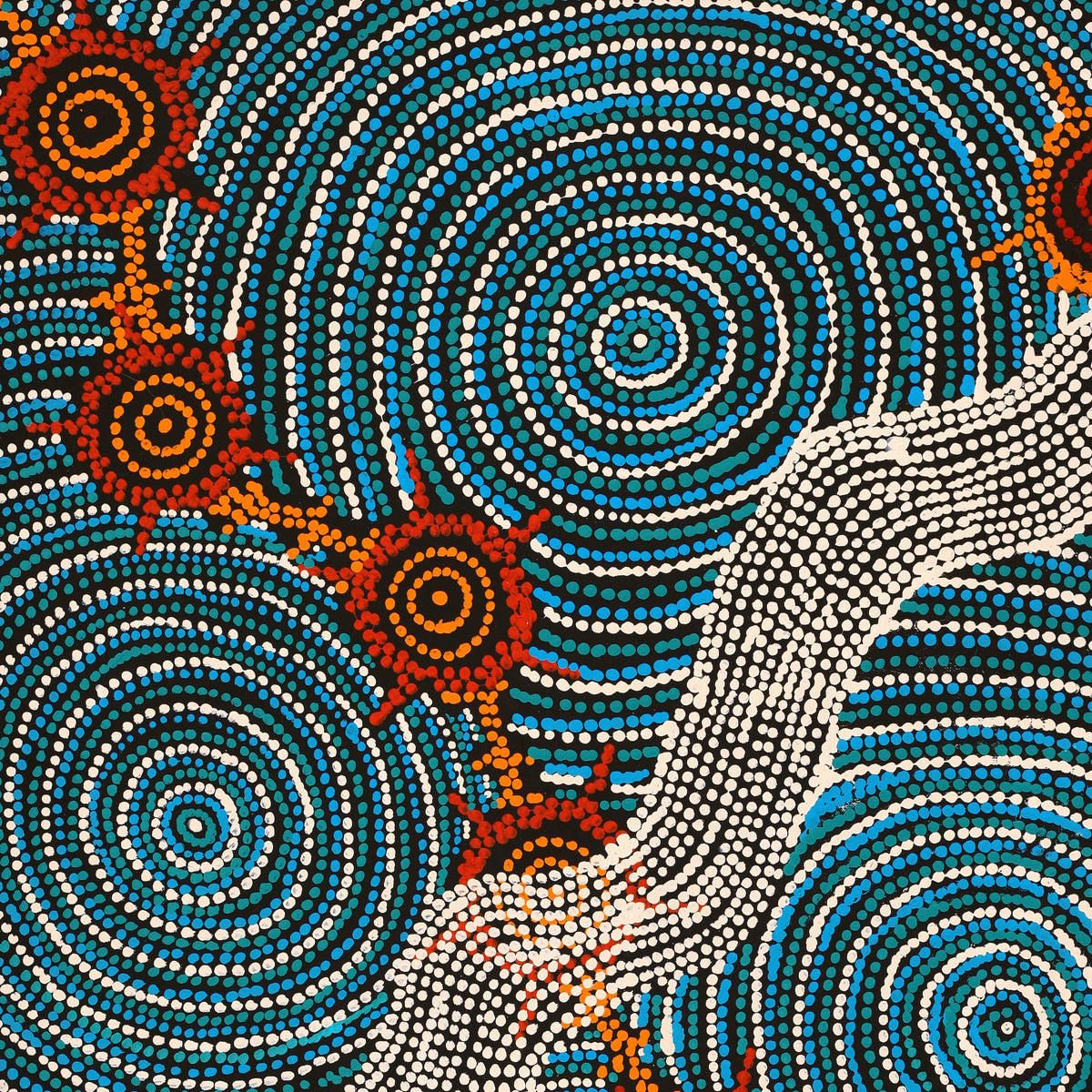 Aboriginal Art by Shanna Napanangka Williams, Seven Sisters Dreaming, 76x61cm - ART ARK®