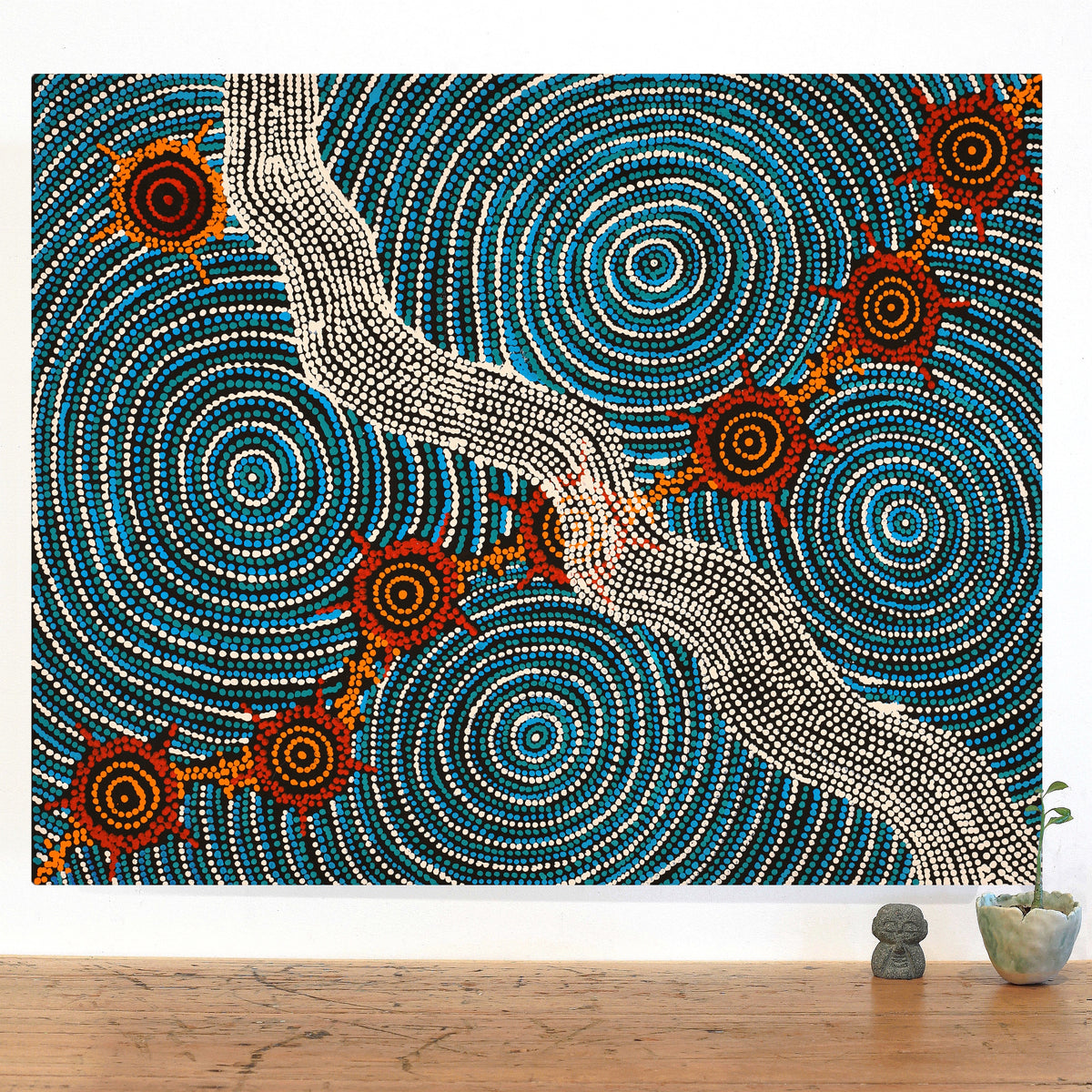 Aboriginal Art by Shanna Napanangka Williams, Seven Sisters Dreaming, 76x61cm - ART ARK®