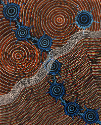Aboriginal Artwork by Shanna Napanangka Williams, Seven Sisters Dreaming, 76x61cm