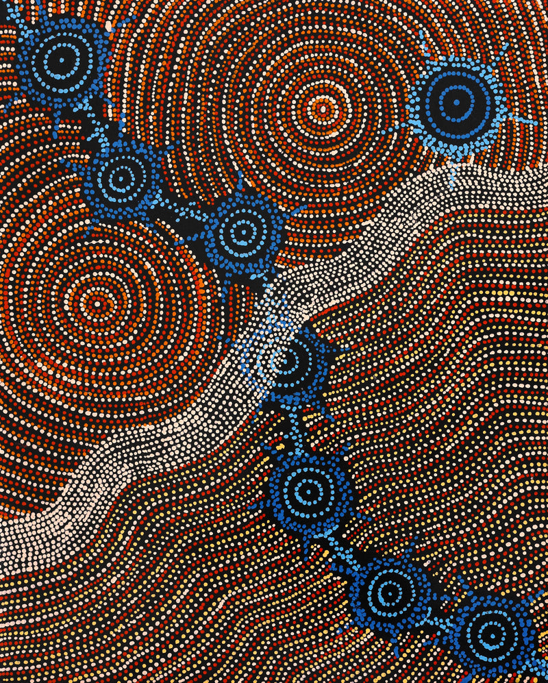 Aboriginal Artwork by Shanna Napanangka Williams, Seven Sisters Dreaming, 76x61cm