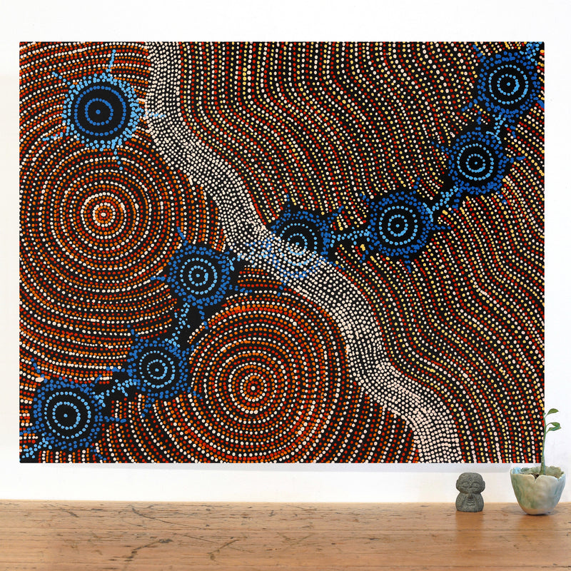 Aboriginal Artwork by Shanna Napanangka Williams, Seven Sisters Dreaming, 76x61cm