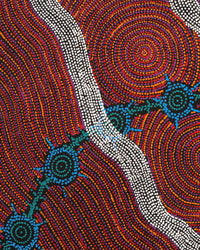Aboriginal Artwork by Shanna Napanangka Williams, Seven Sisters Dreaming, 76x61cm