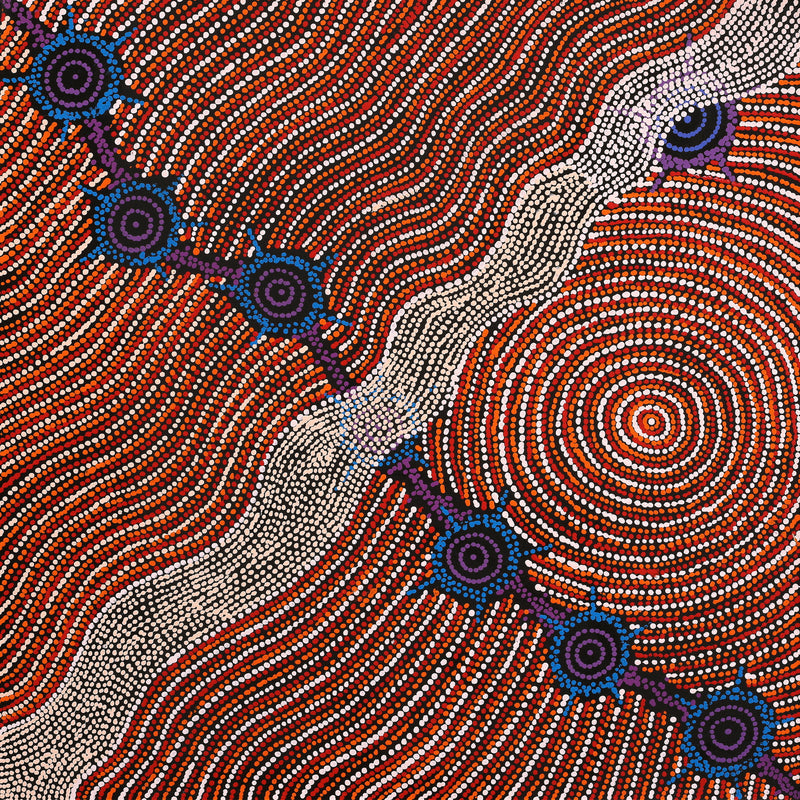Aboriginal Artwork by Shanna Napanangka Williams, Seven Sisters Dreaming, 76x76cm