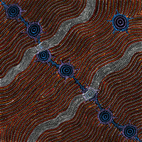 Aboriginal Artwork by Shanna Napanangka Williams, Seven Sisters Dreaming, 76x76cm