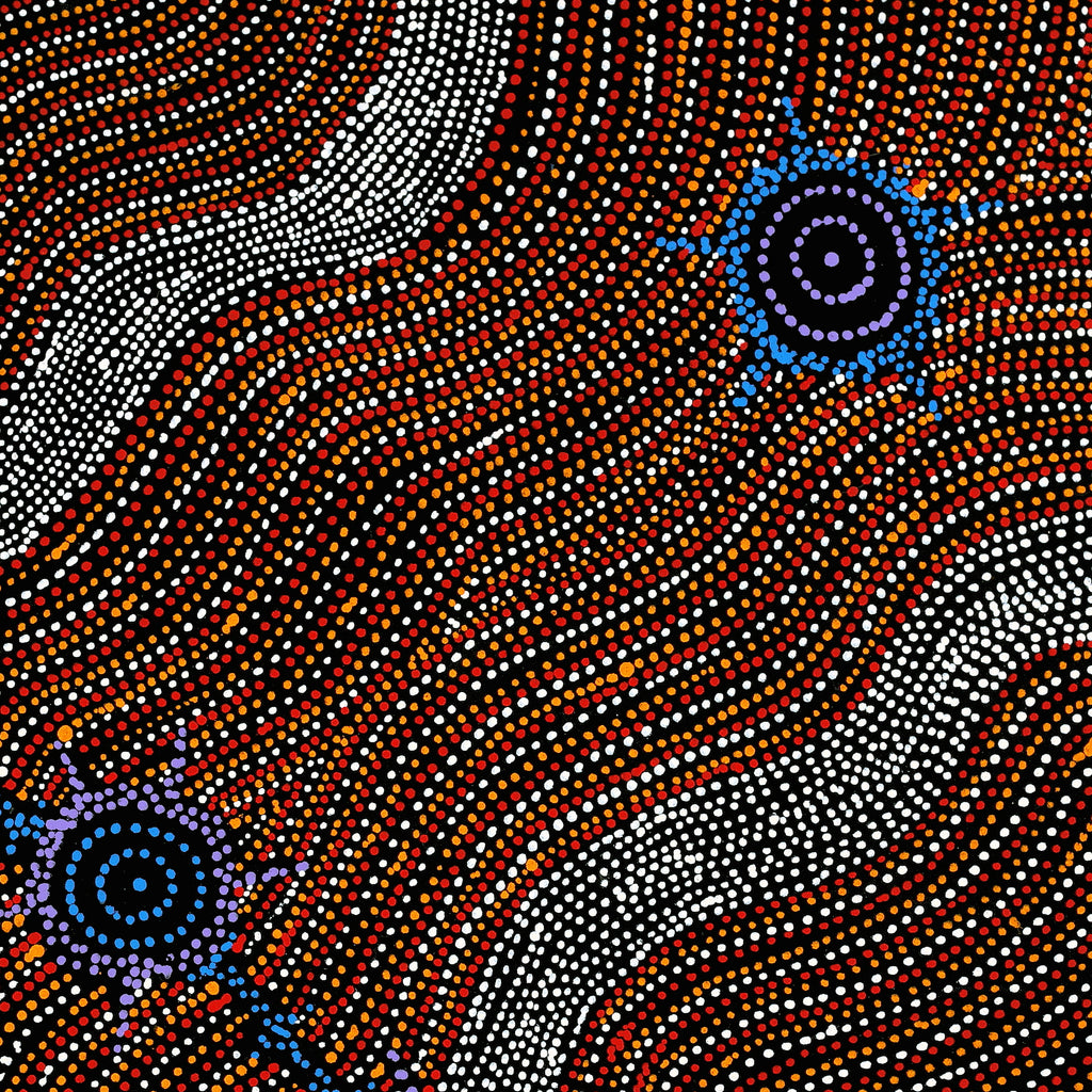 Aboriginal Artwork by Shanna Napanangka Williams, Seven Sisters Dreaming, 76x76cm