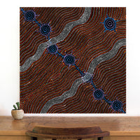 Aboriginal Artwork by Shanna Napanangka Williams, Seven Sisters Dreaming, 76x76cm