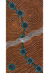 Aboriginal Artwork by Shanna Napanangka Williams, Seven Sisters Dreaming, 91x46cm