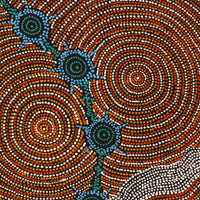 Aboriginal Artwork by Shanna Napanangka Williams, Seven Sisters Dreaming, 91x46cm