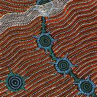 Aboriginal Artwork by Shanna Napanangka Williams, Seven Sisters Dreaming, 91x46cm