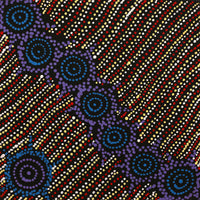 Aboriginal Artwork by Shanna Napanangka Williams, Napaljarri-Warnu Jukurrpa ( Seven Sisters Dreaming), 30x30cm