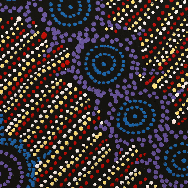 Aboriginal Artwork by Shanna Napanangka Williams, Napaljarri-Warnu Jukurrpa ( Seven Sisters Dreaming), 30x30cm