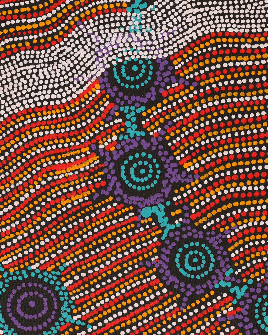 Aboriginal Artwork by Shanna Napanangka Williams, Seven Sisters Dreaming, 61x30cm