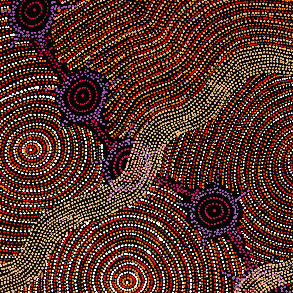 Aboriginal Artwork by Shanna Napanangka Williams, Seven Sisters Dreaming, 91x91cm