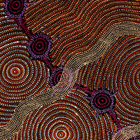 Aboriginal Artwork by Shanna Napanangka Williams, Seven Sisters Dreaming, 91x91cm