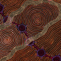 Aboriginal Artwork by Shanna Napanangka Williams, Seven Sisters Dreaming, 91x91cm