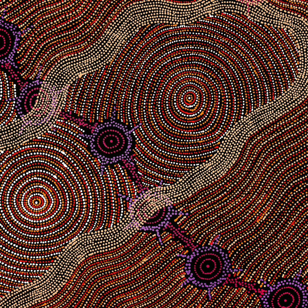 Aboriginal Artwork by Shanna Napanangka Williams, Seven Sisters Dreaming, 91x91cm - ART ARK®