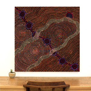 Aboriginal Artwork by Shanna Napanangka Williams, Seven Sisters Dreaming, 91x91cm - ART ARK®