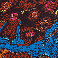 Aboriginal Artwork by Shekina Nangala Sampson, Ngapa Jukurrpa (Water Dreaming) - Puyurru, 50x40cm