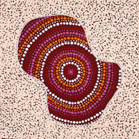 Aboriginal Artwork by Shemaiah Napanangka Granites, Mina Mina Jukurrpa, 30x30cm