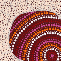 Aboriginal Artwork by Shemaiah Napanangka Granites, Mina Mina Jukurrpa, 30x30cm