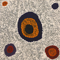 Aboriginal Art by Sheree Napurrurla Wayne, Lukarrara Jukurrpa (Desert Fringe-rush Seed Dreaming), 30x30cm - ART ARK®