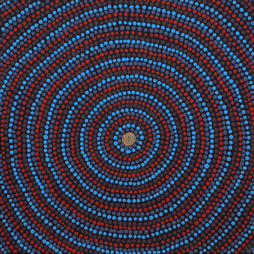 Aboriginal Art by Shirley Napanangka Martin, Puturlu Jukurrpa (Mt Theo Dreaming), 30x30cm - ART ARK®