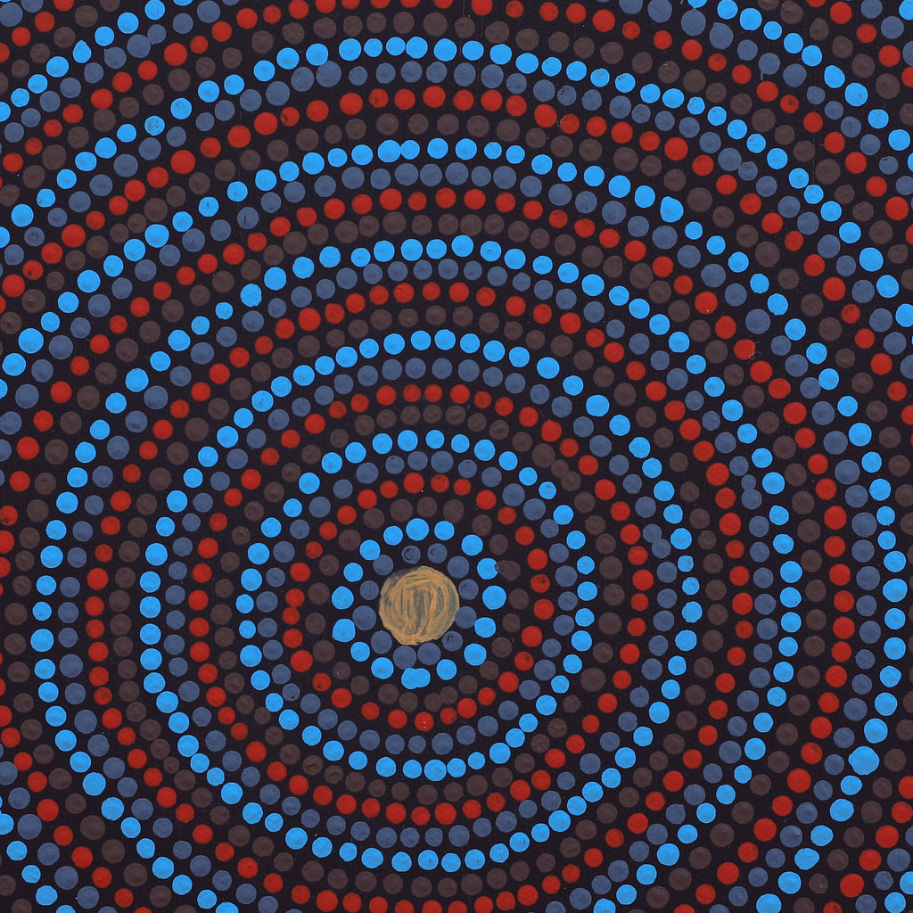 Aboriginal Artwork by Shirley Napanangka Martin, Puturlu Jukurrpa (Mt Theo Dreaming), 30x30cm