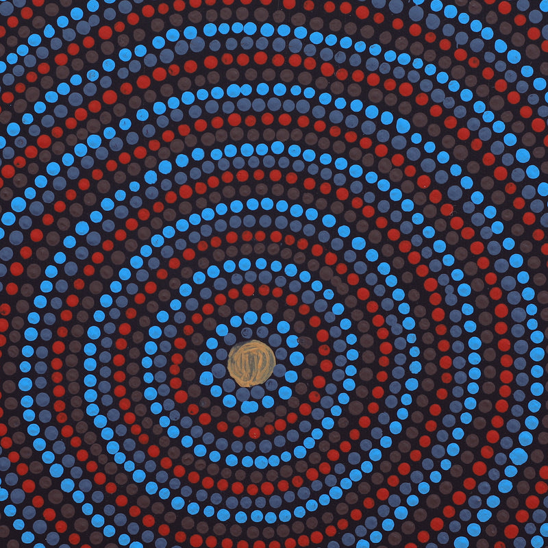 Aboriginal Artwork by Shirley Napanangka Martin, Puturlu Jukurrpa (Mt Theo Dreaming), 30x30cm
