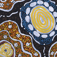 Aboriginal Artwork by Shirley Napanangka Martin, Puturlu Jukurrpa (Mt Theo Dreaming), 30x30cm