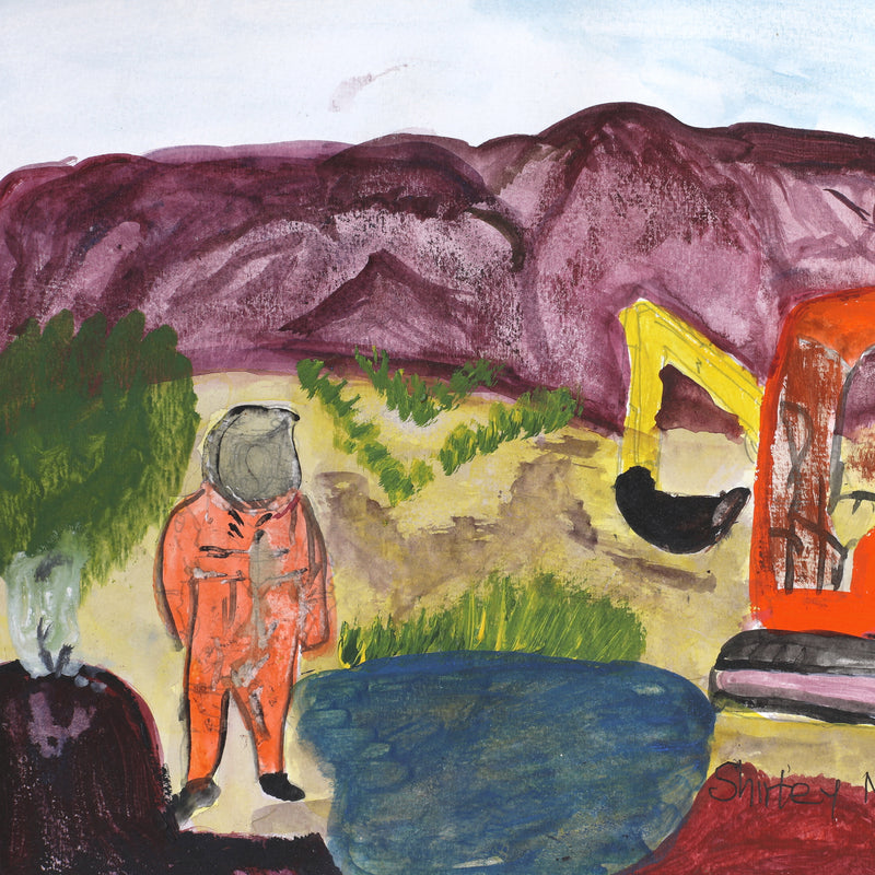 Aboriginal Artwork by Shirley Namatjira, Mining on Country, 21x29.5cm