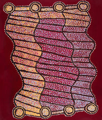 Aboriginal Artwork by Shorty Jangala Robertson, Ngapa Jukurrpa (Water Dreaming) - Puyurru, 107x91cm