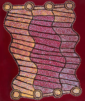 Aboriginal Art by Shorty Jangala Robertson, Ngapa Jukurrpa (Water Dreaming) - Puyurru, 107x91cm - ART ARK®