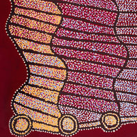 Aboriginal Art by Shorty Jangala Robertson, Ngapa Jukurrpa (Water Dreaming) - Puyurru, 107x91cm - ART ARK®